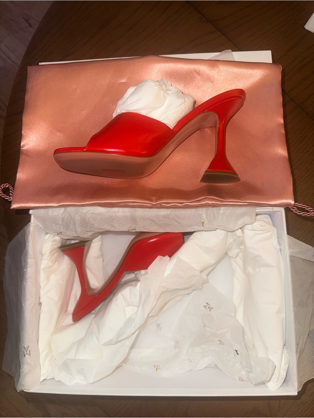 Amina Mauddi Lupita Slipper Heels - Napa Leather Red